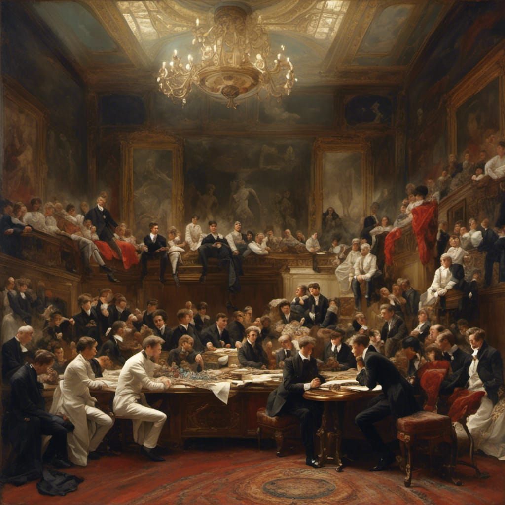 Classic 19th-Century Art Class Painting
