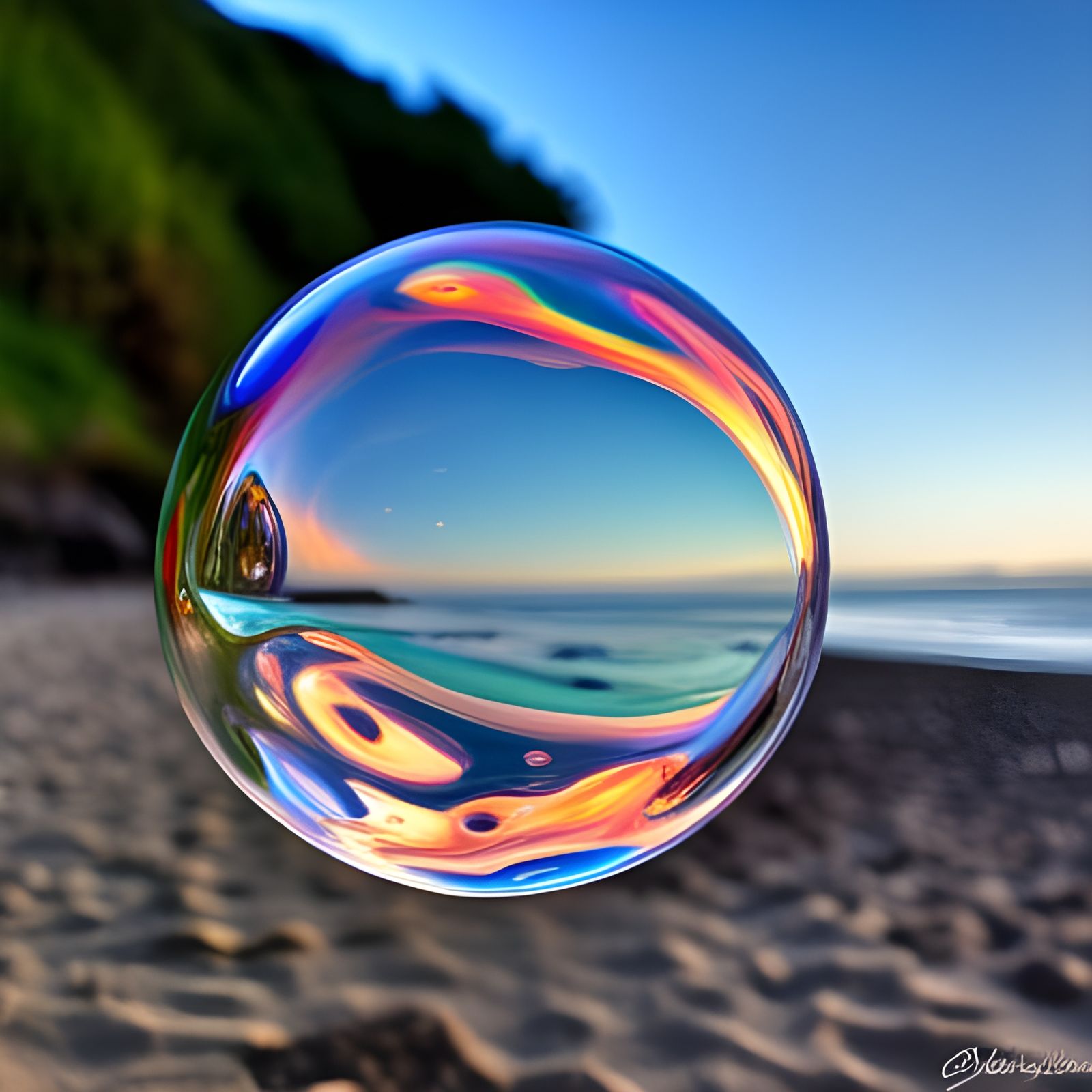 Hyperrealistic Soap Bubbles Reflect Ocean Foam