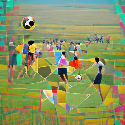 Soccer Field Pop Art in Geometric Bauhaus Style