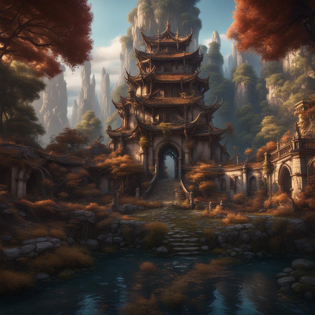 Detailed Matte Painting of Pomona in 8k