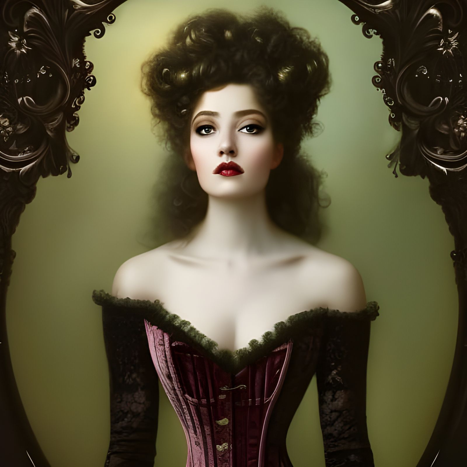 Rococo Portrait of Lady in Velvet and Lace