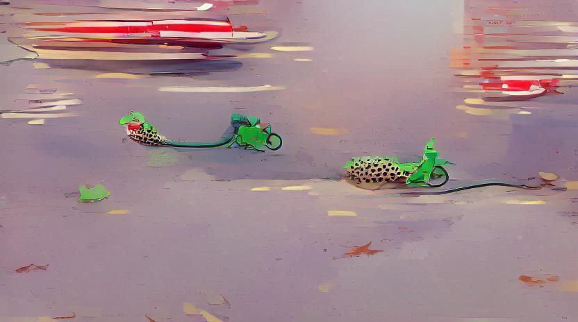 Cartoon Crocodile on Bicycle