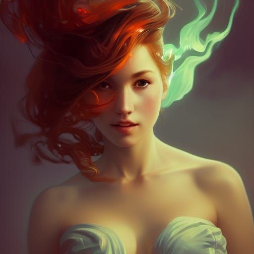 Fiery Portrait in Hyperdetailed Style