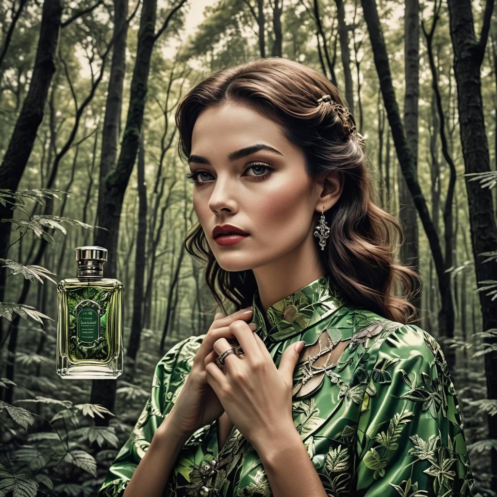Pop Art Perfume Ad: Forest Beauty