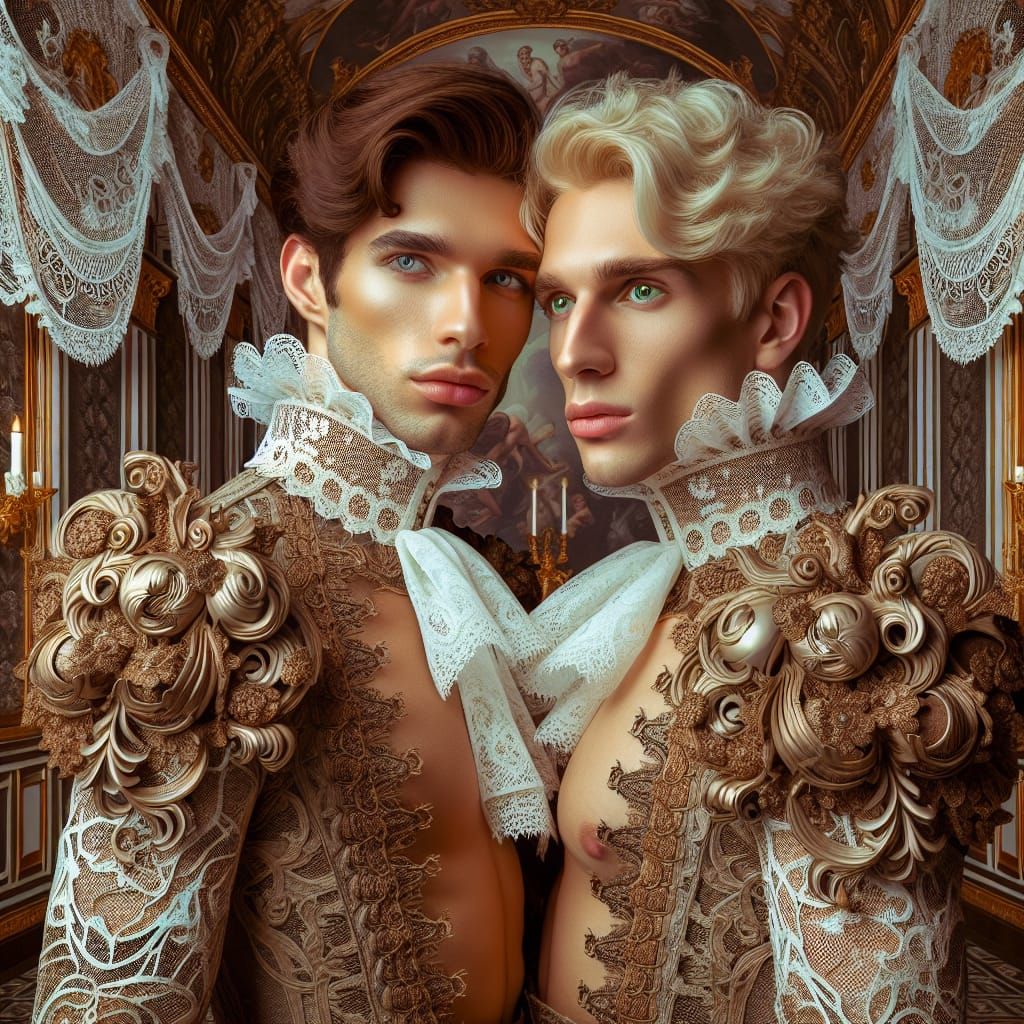 Baroque Couple in Art Nouveau Style
