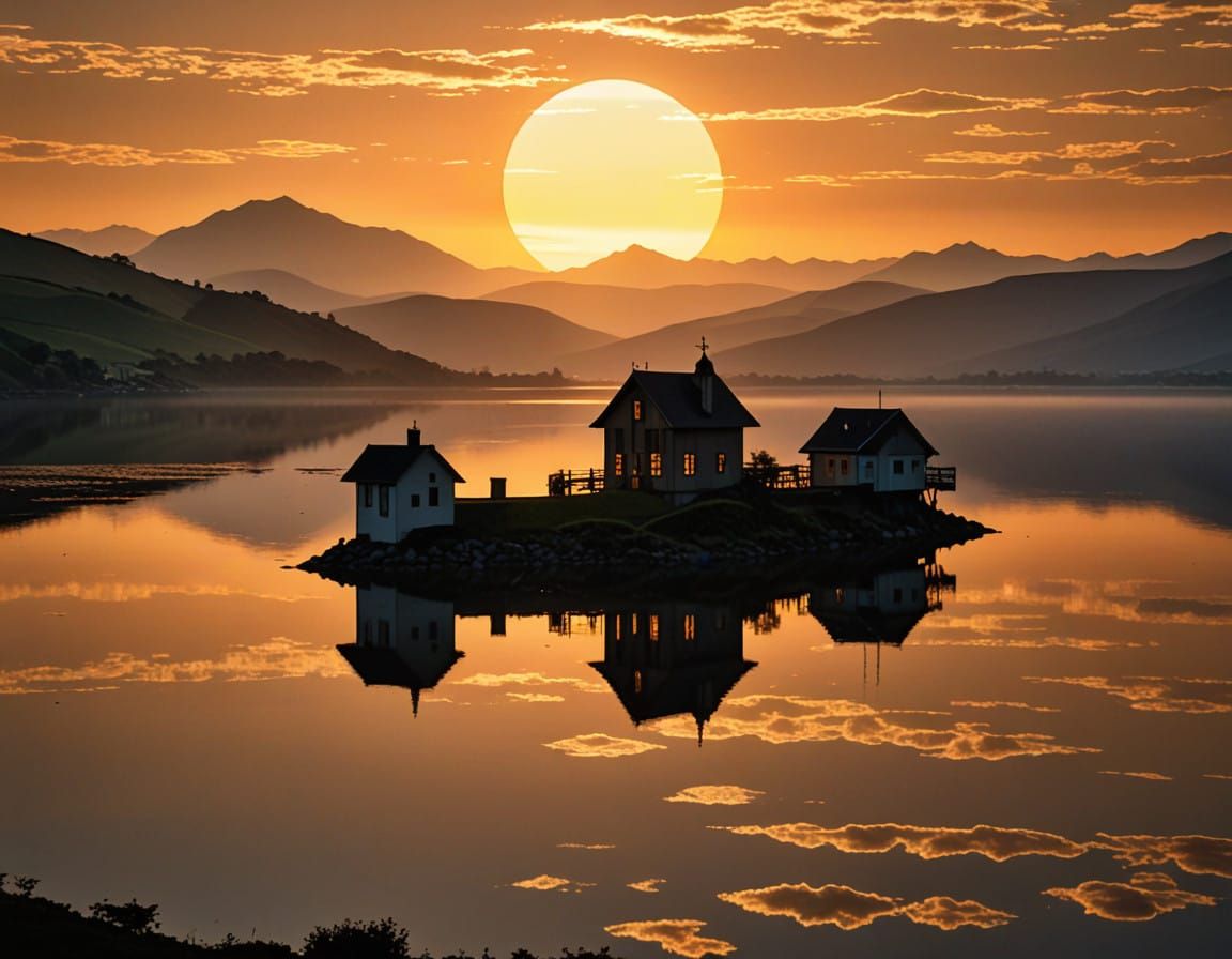 Vibrant Stained Glass Windows in an Isolated Home