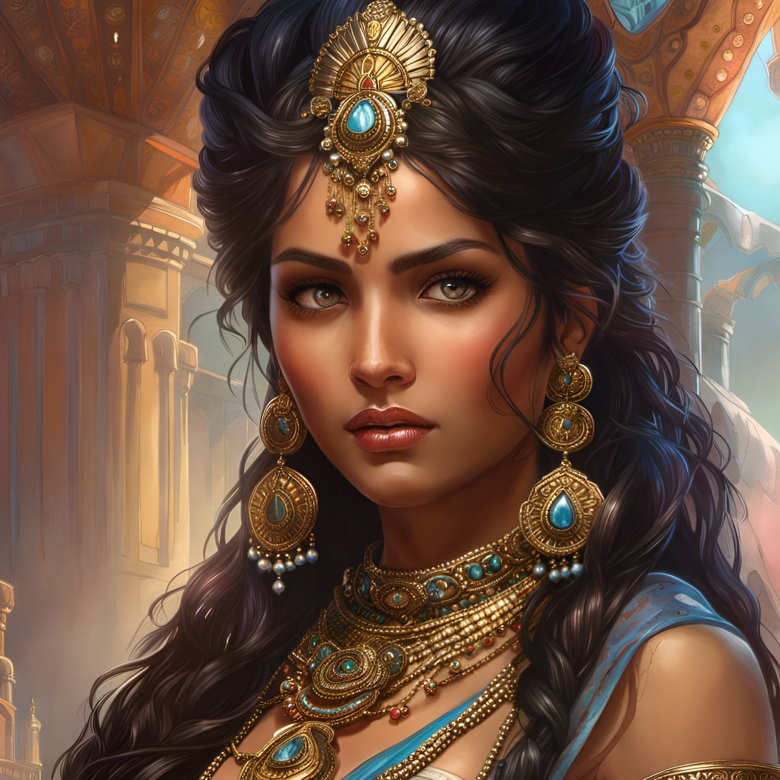 Detailed Portrait of an Indian Princess in 8K