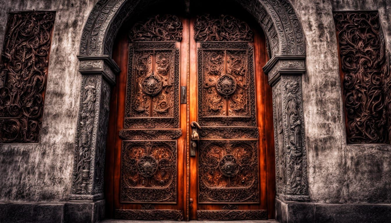 The Impossible Door: Hyperrealistic HDR Cinematic Scene