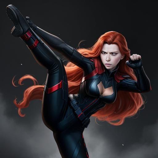 Kate Shumskaya, as BLACK WIDOW in her traditionally known at...