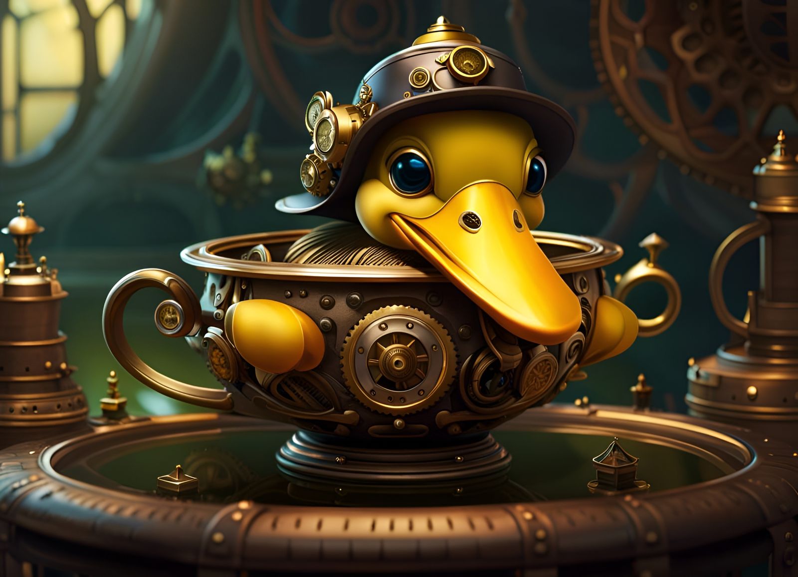 Steampunk Duckling in Clockwork City