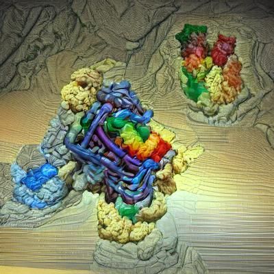 Detailed Microscopic View of Ribosome Crystal Structure