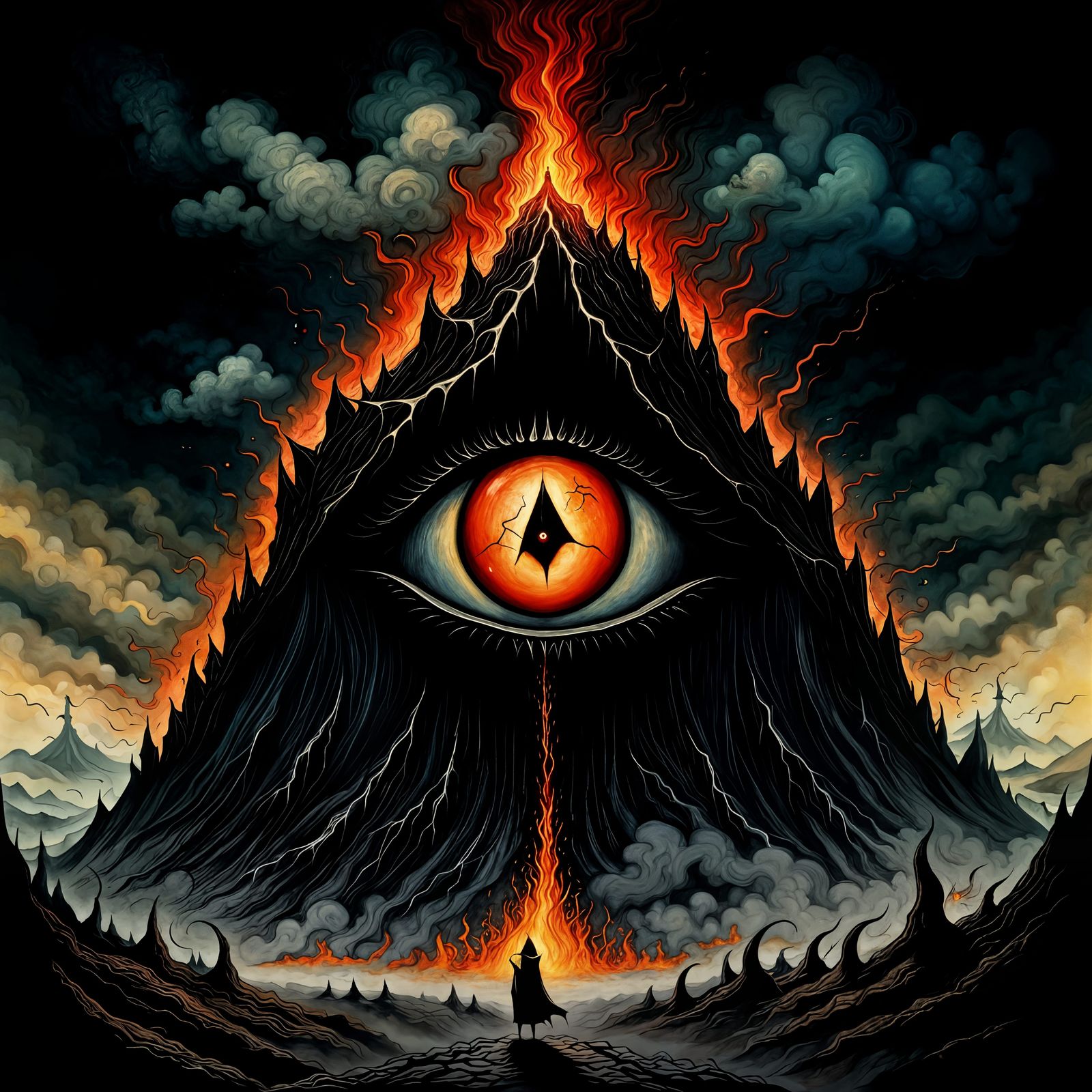 Cyberpunk Landscape with Dark Lord's Citadel