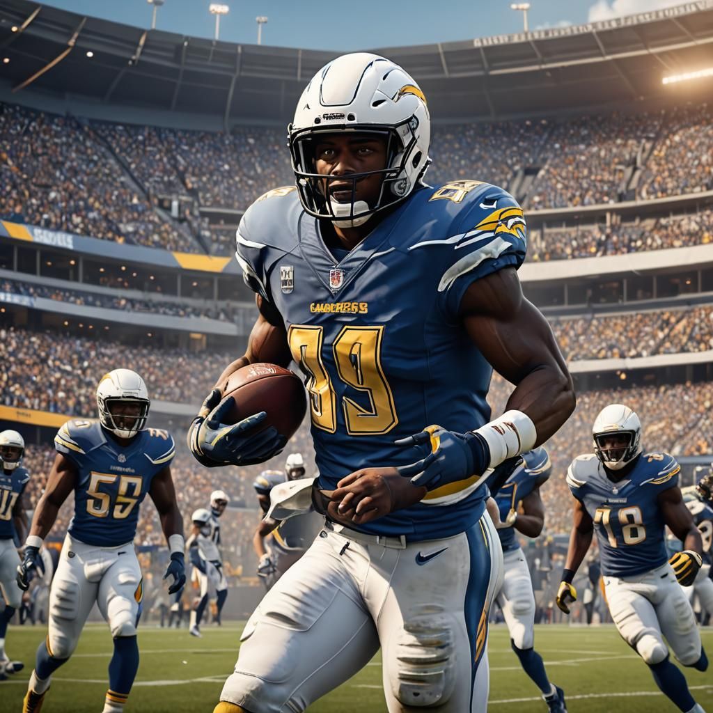 LA Chargers Football Team: Detailed Matte Painting