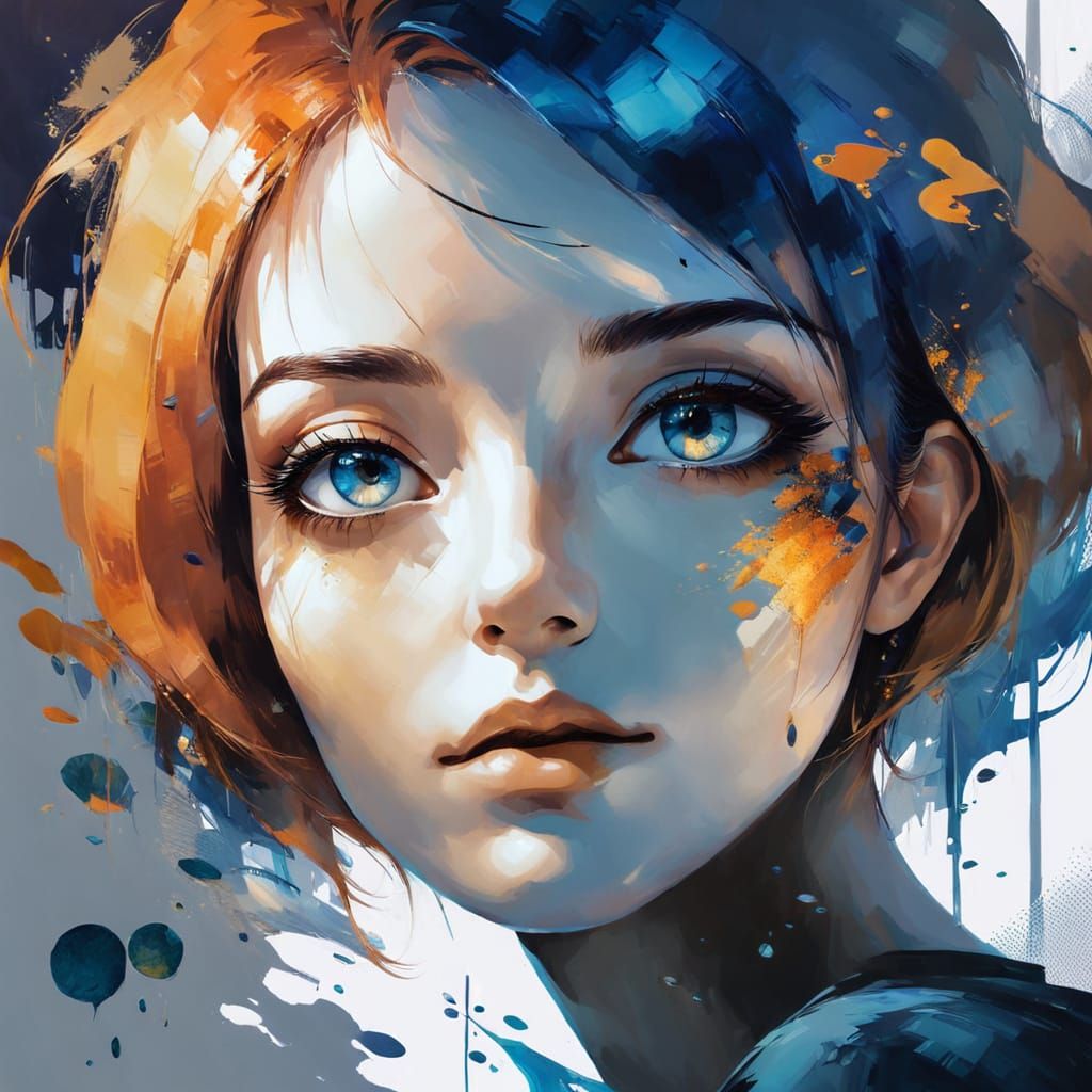 Elegant Portrait of a Black Woman with Glassy Eyes