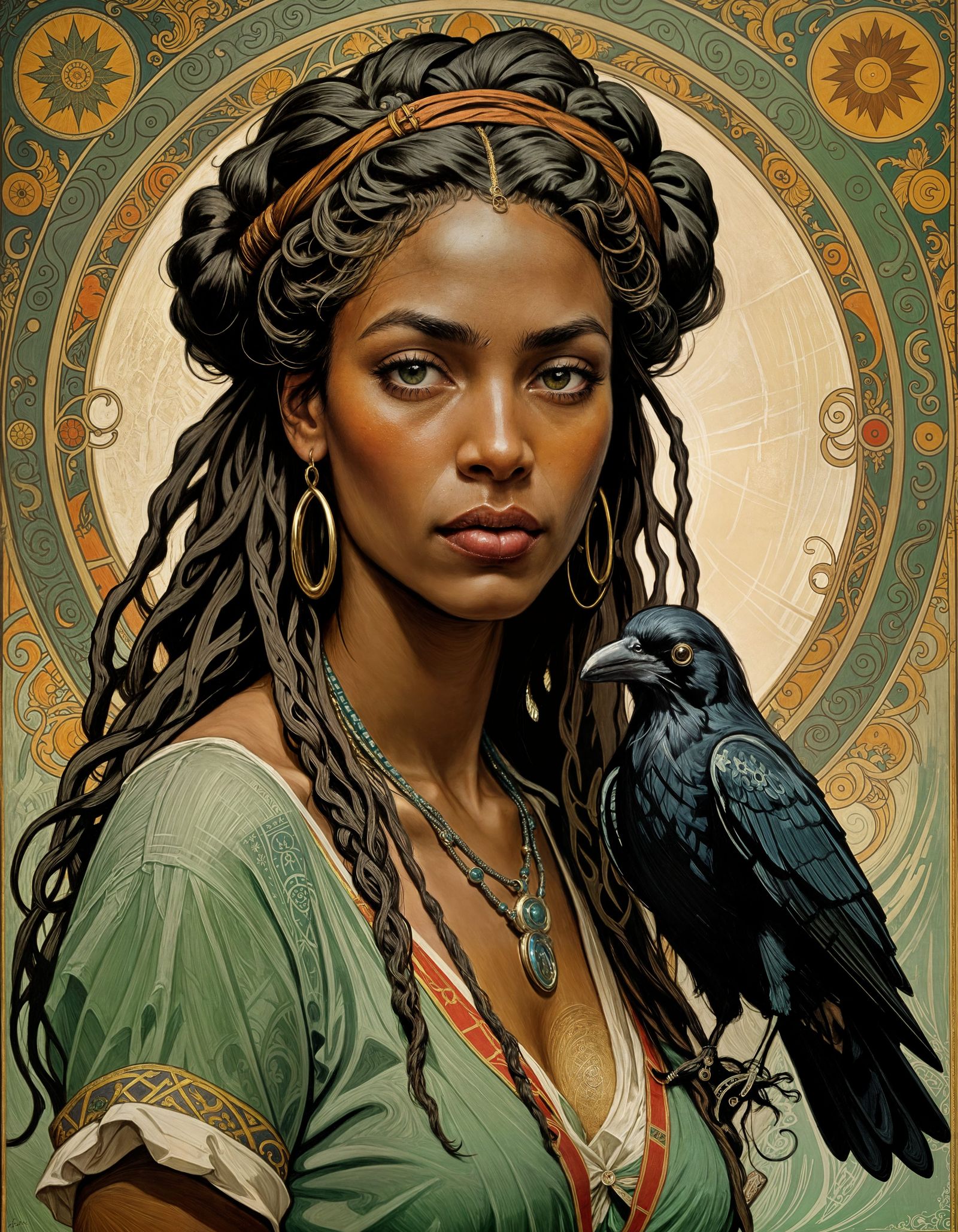 Tonalist Pin-Up Woman in Atmospheric Style