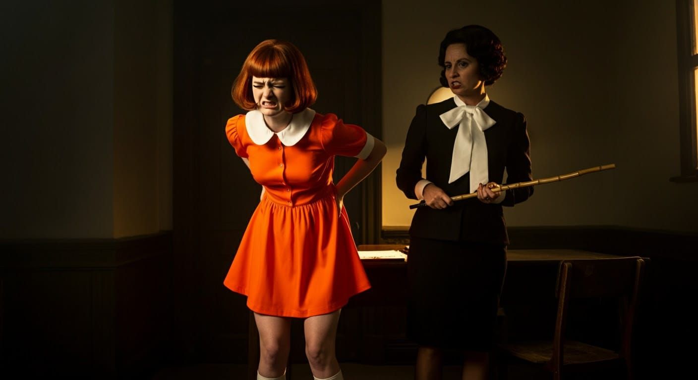 Prim Redhead Student Confronted by Authority Figure in Vinta...