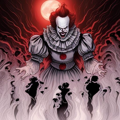 Pennywise in Hell: Comic Book Horror Art