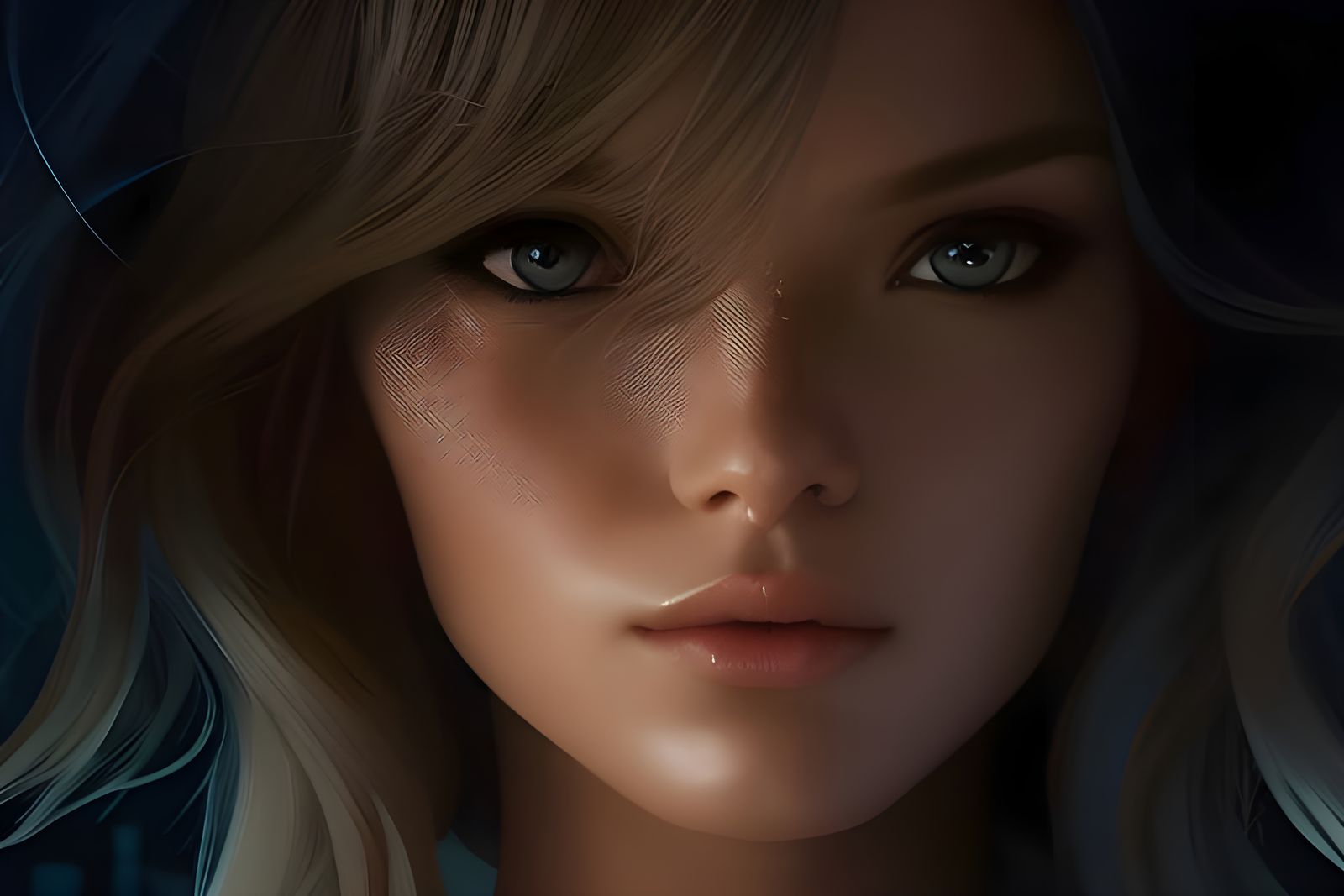 Cute Blonde Girl Cracking Jokes, Digital Illustration