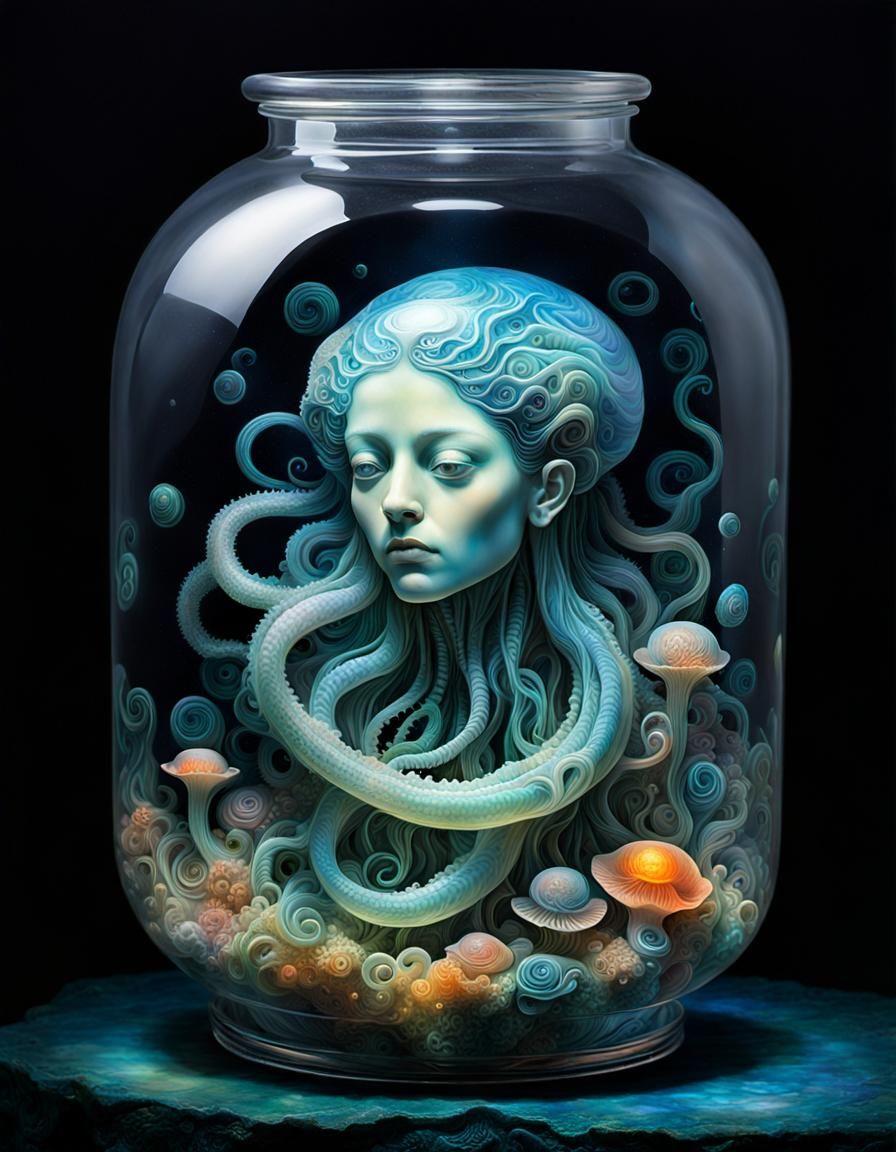 Medusa's Dream Jar: Surreal Art