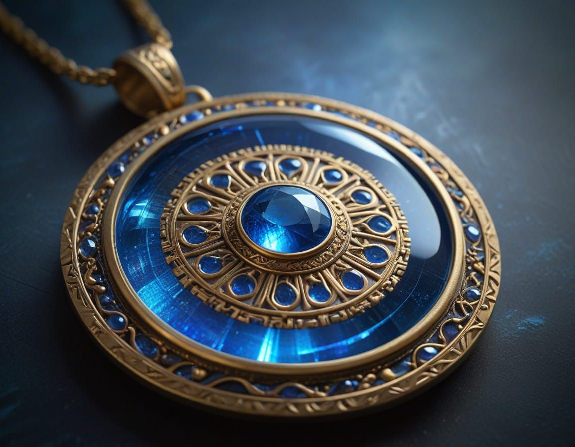 Mystical Incan Pendant with Sapphire Accents