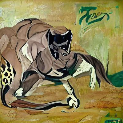 Cubist Panther: A Picasso-Inspired AI Art Piece