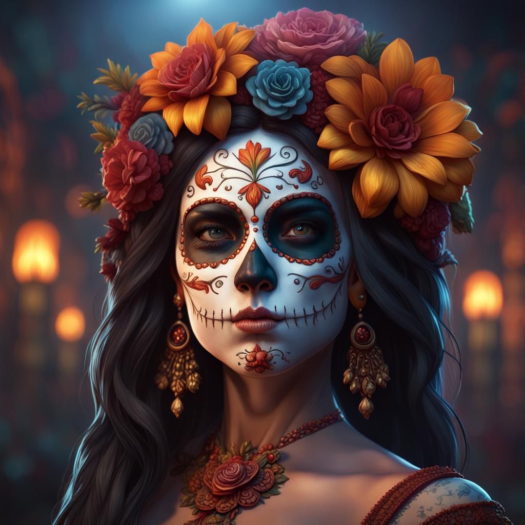 Day of the Dead: Hyperrealistic Dark Fantasy