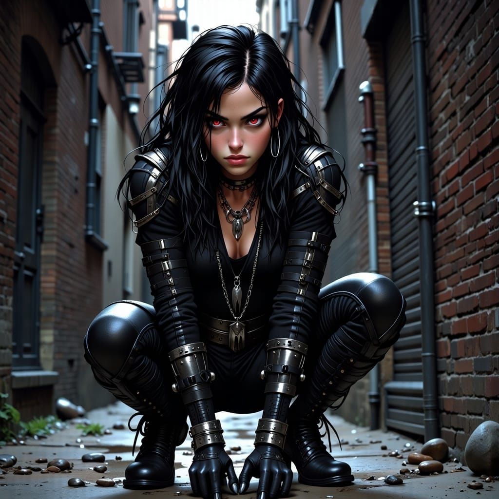 Stealthy Rogue in Shadowy Alleyway, Anime Style