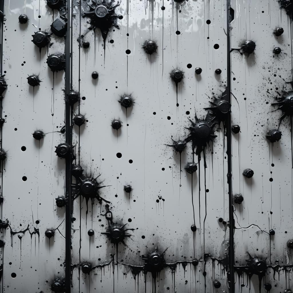 Sci-Fi Wall with Black Mold in Cinematic Style