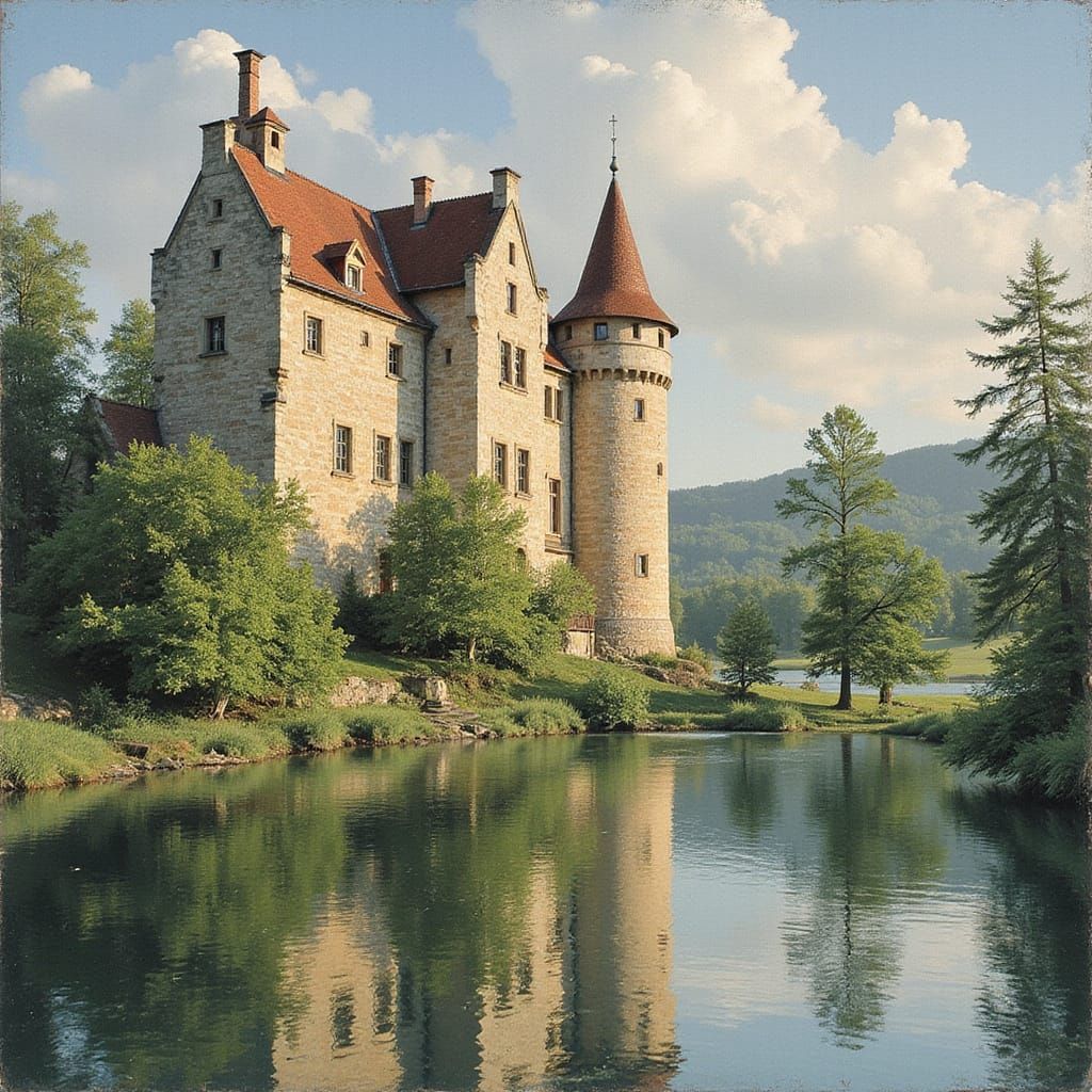 Impressionist Castle in Polish Landscape