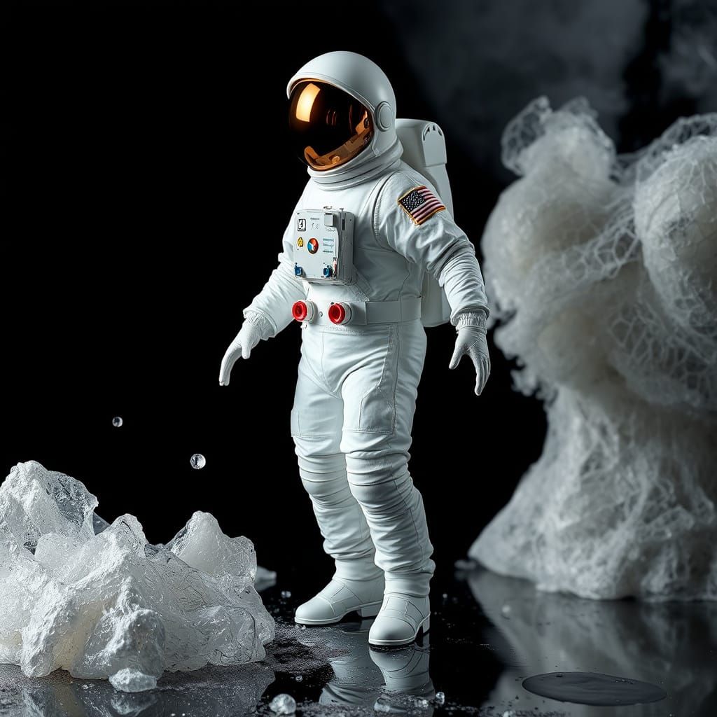 Astronaut Suit Dissolves in Acid, Fibers Unravel and Stain a...