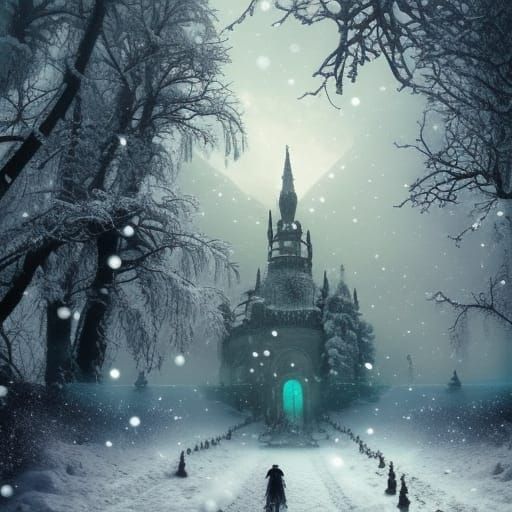 Whimsical Fairy Winter Wonderland in Digital Art