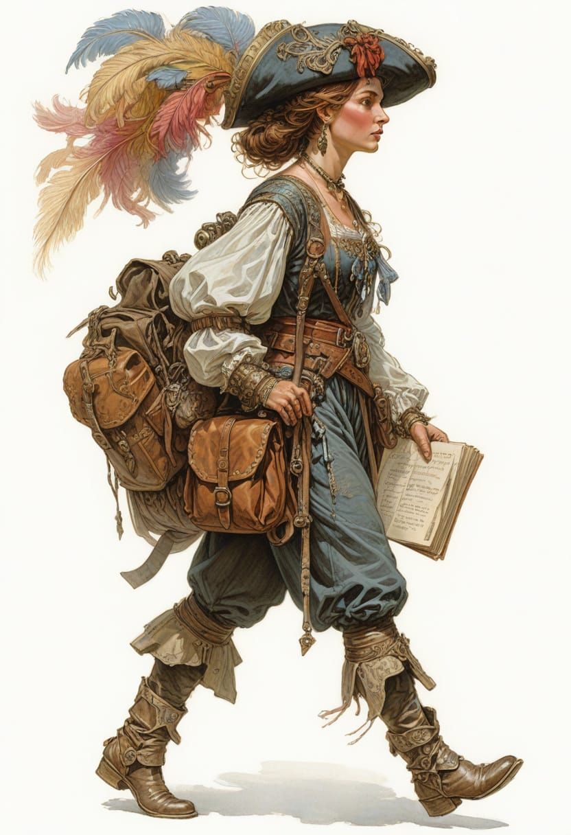 16th Century French Messenger in Heroic Fantasy Style