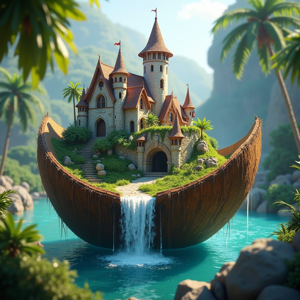 Floating coconut castle