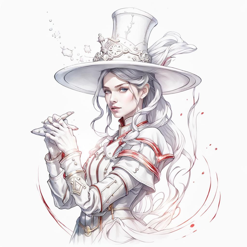 Magician Casting Spell in Dark Dungeon, Airbrush Style