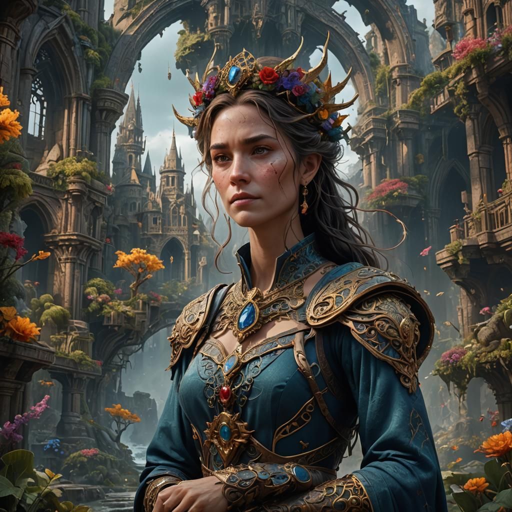 Fantastical Mother Figure in Detailed Matte Painting