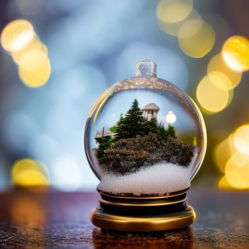Tiny Ecosystem Captured Inside a Snowglobe
