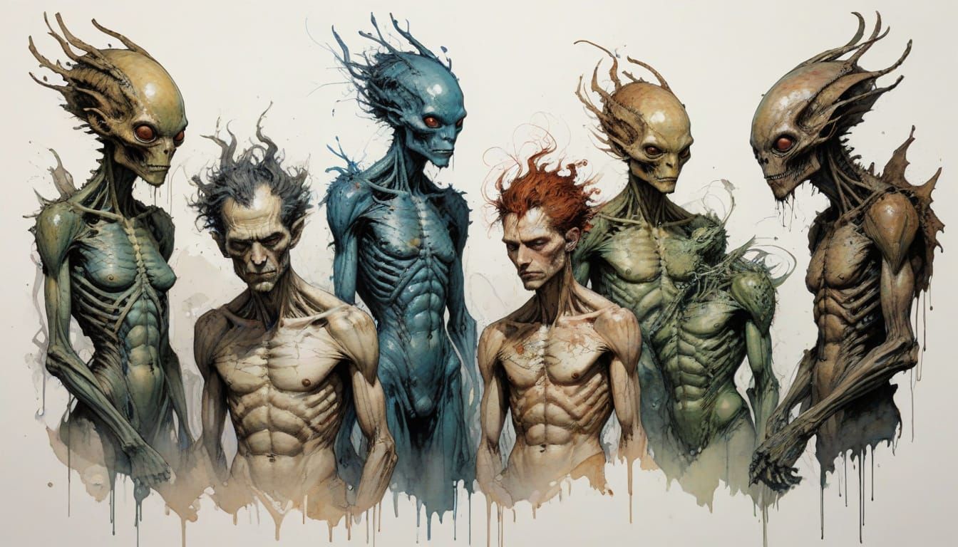 Whimsical Alien Fauna in Comic Book Style