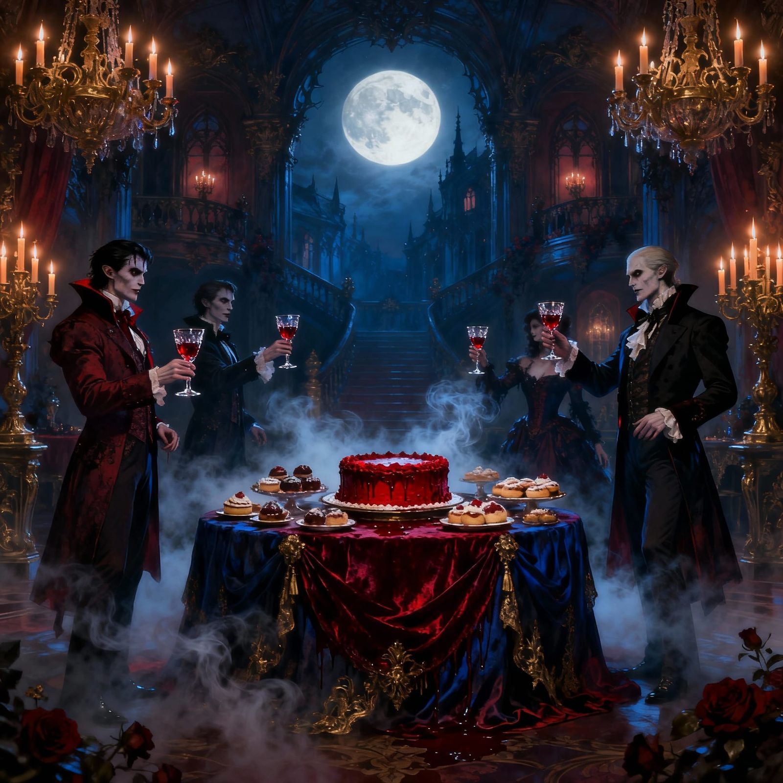Gothic Vampire Birthday Party Under Full Moon