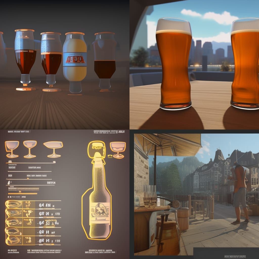 Friends Drinking Beer with 3D Shading