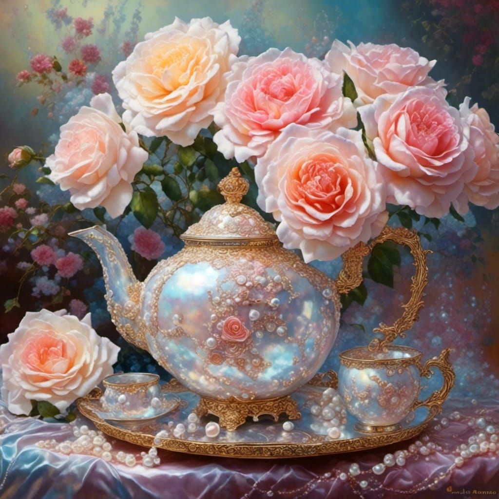 mother-of-pearl teapot