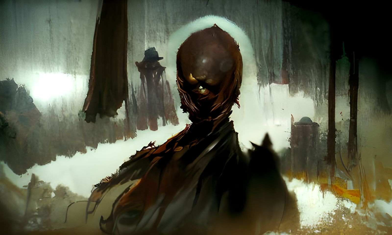 Sinister Brown Figure in Dark Style
