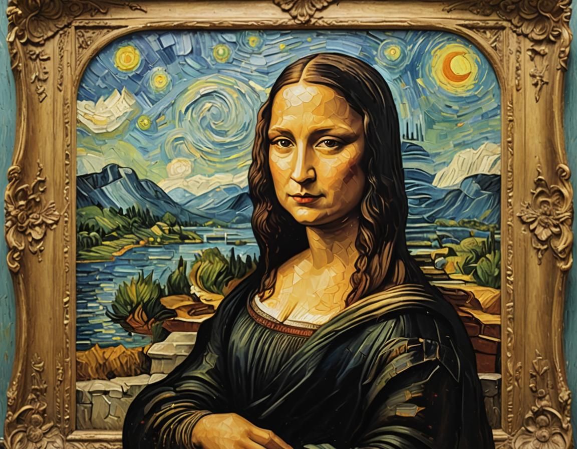 Mona Lisa in Van Gogh Style Oil Painting