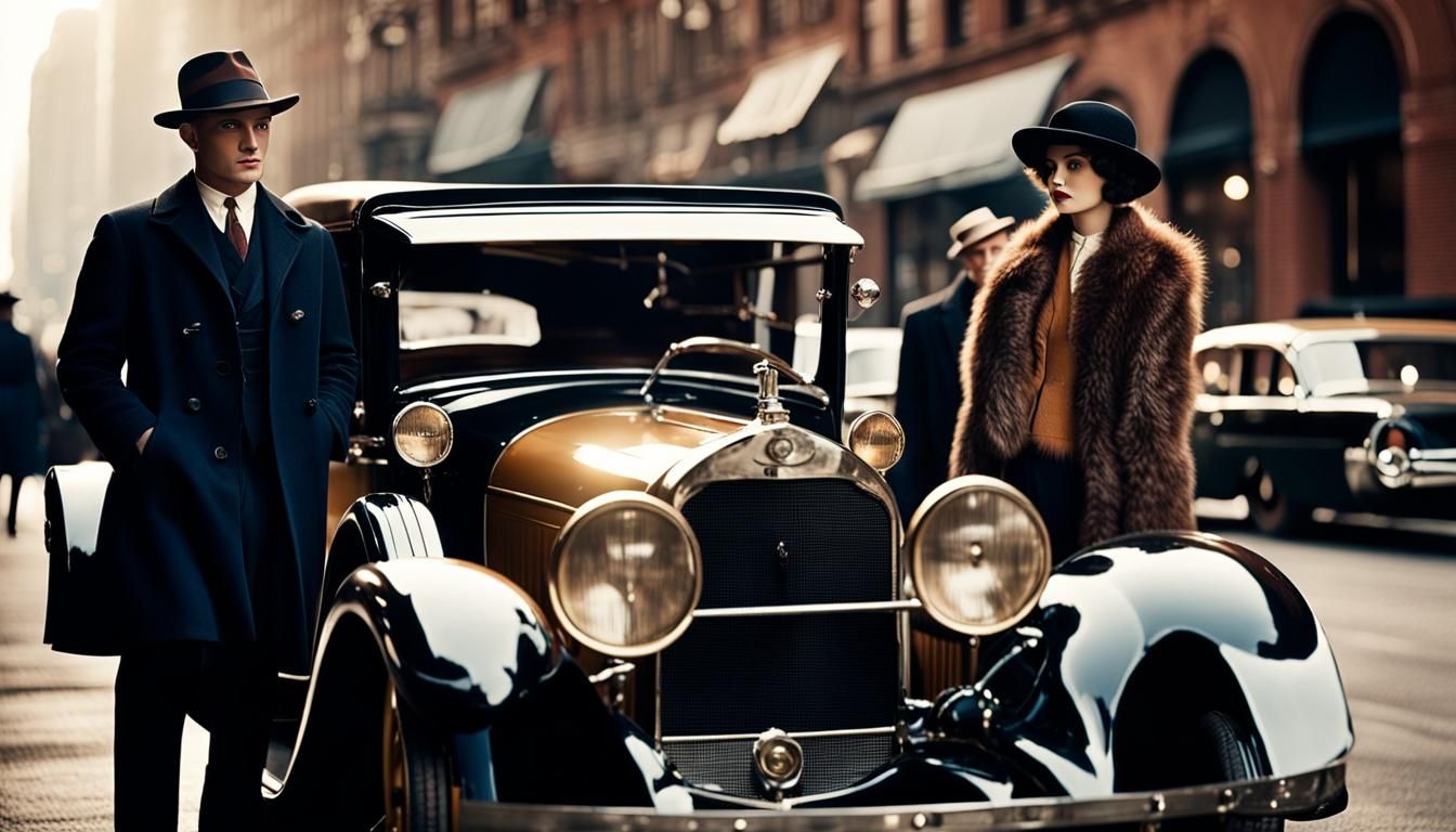 Gangster Couple in Vintage New York Photo
