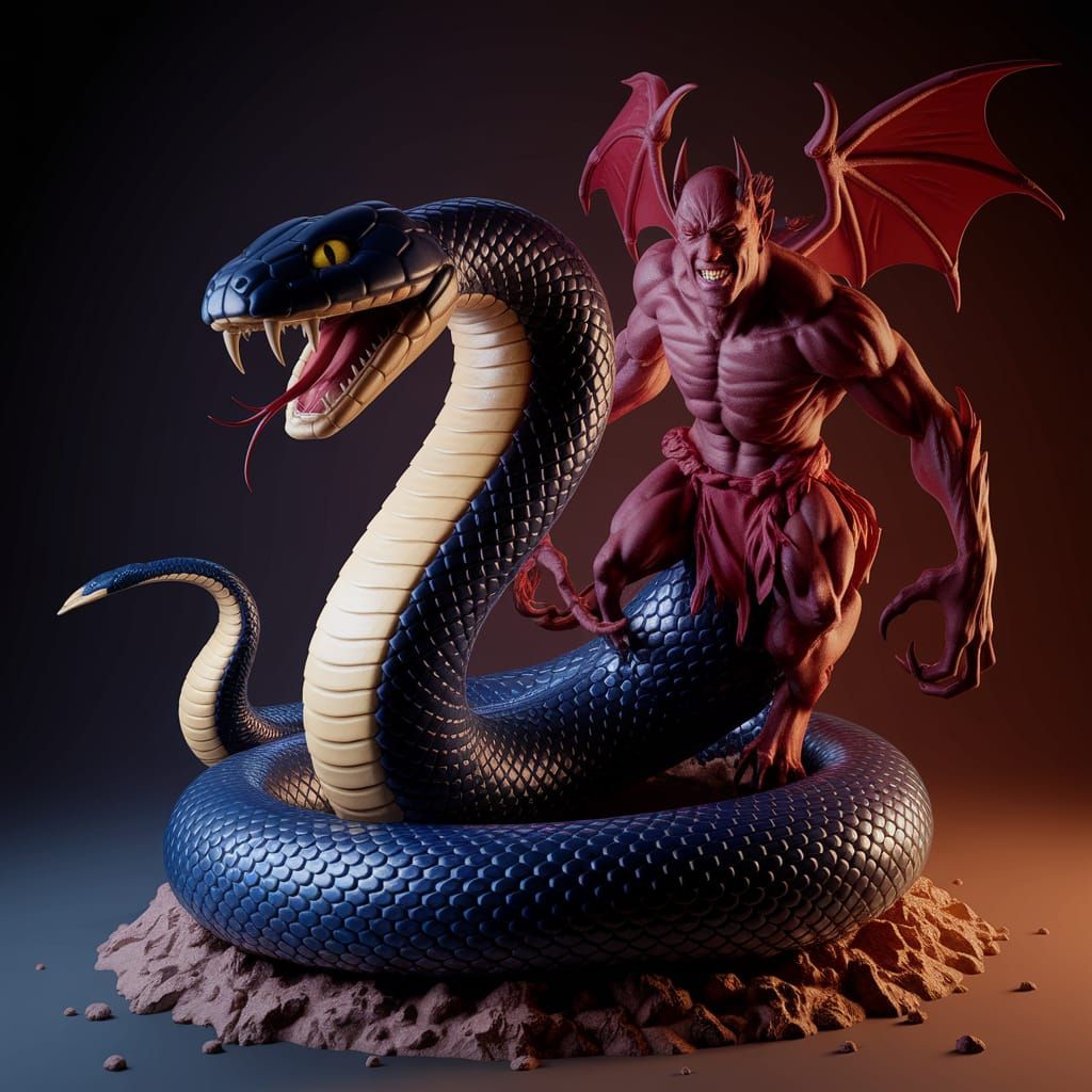 Epic Battle: Devil Slaying Striped Serpent