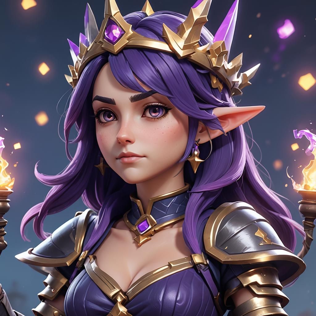 Night Witch from Clash Royale in 3D Anime Art