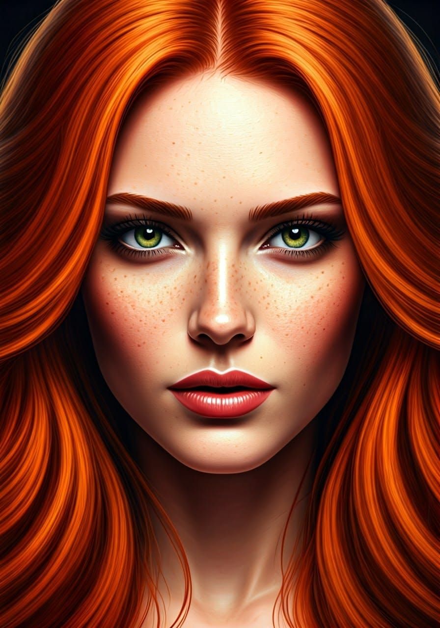 Sultry Redhead in Golden Light