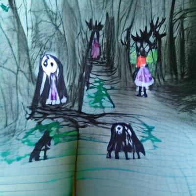 Child's Drawing: Spooky Woods, Evil Lurking