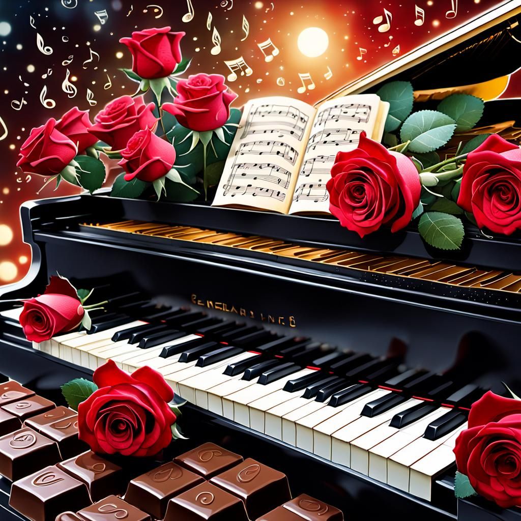 Rose chocolates and music
