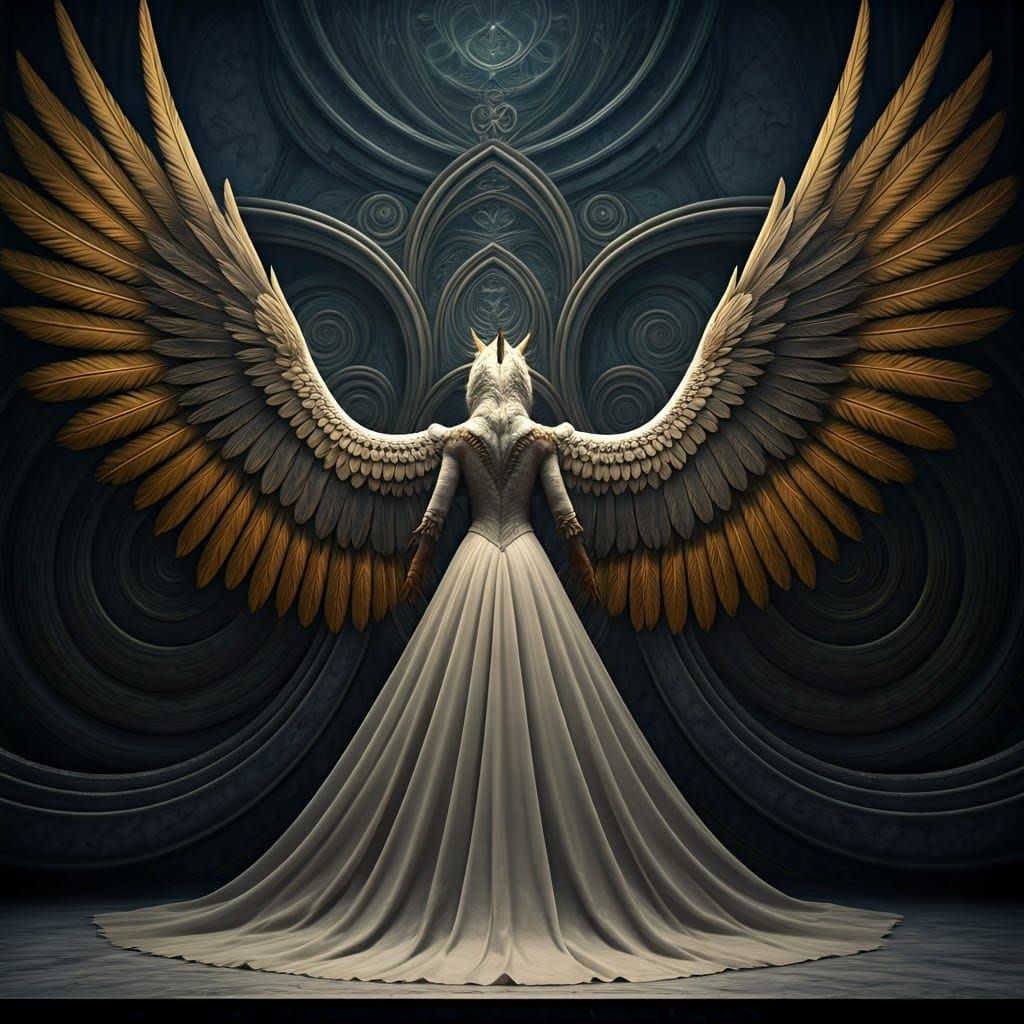 Griffin with Golden Wings in Final Fantasy Style