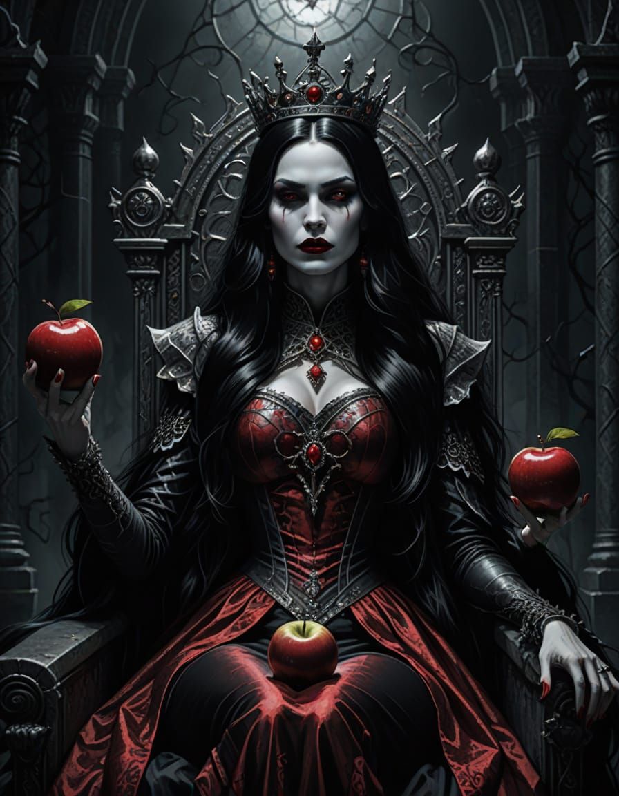 Ethereal Dark Fantasy Queen in Gothic Splendor